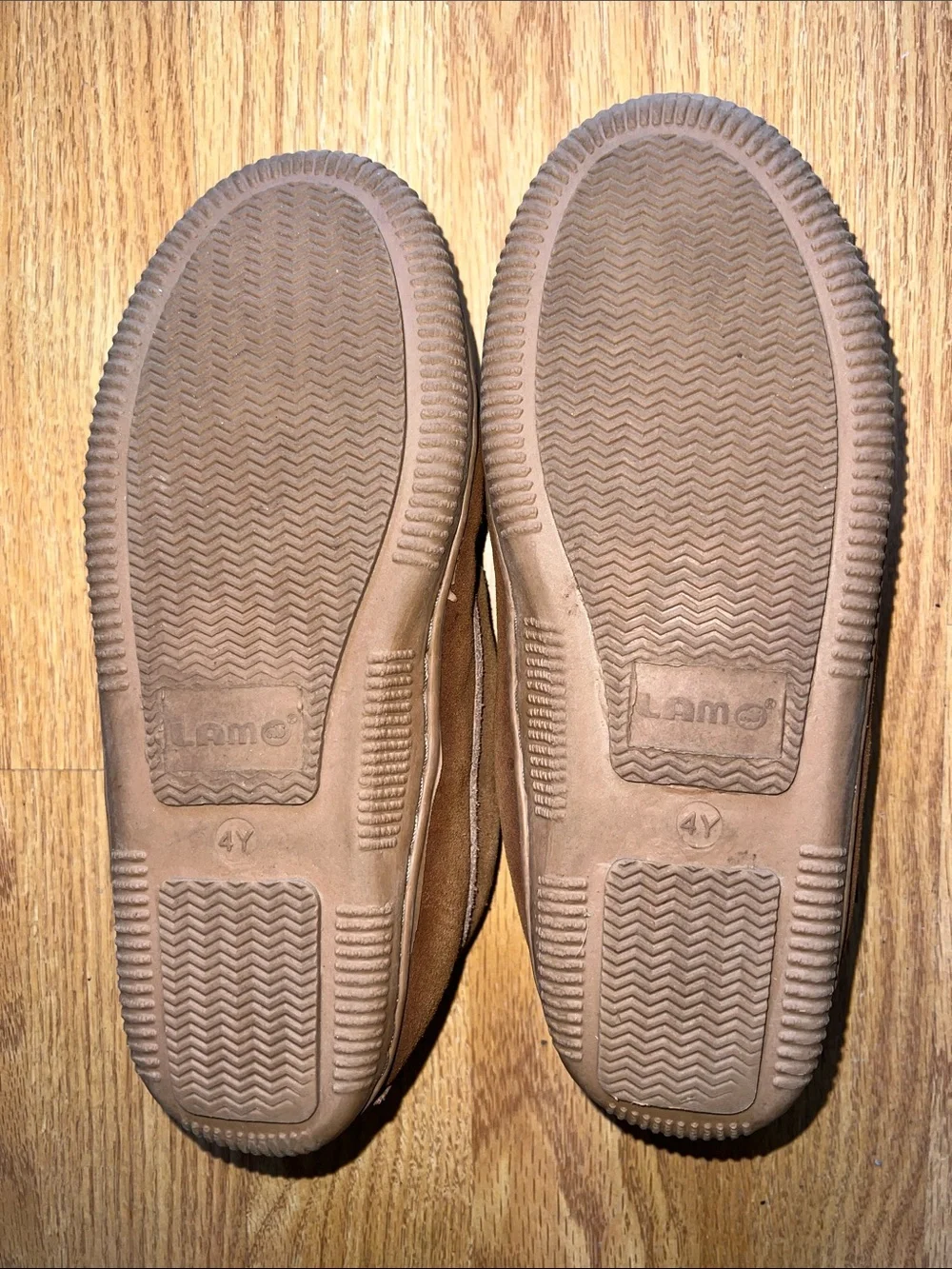 Kids Brown Fleece-Lined Moccasin Slippers